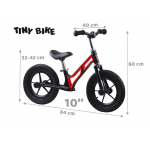 Detské odrážadlo Tiny Bike gumové kolesá čierno-červené